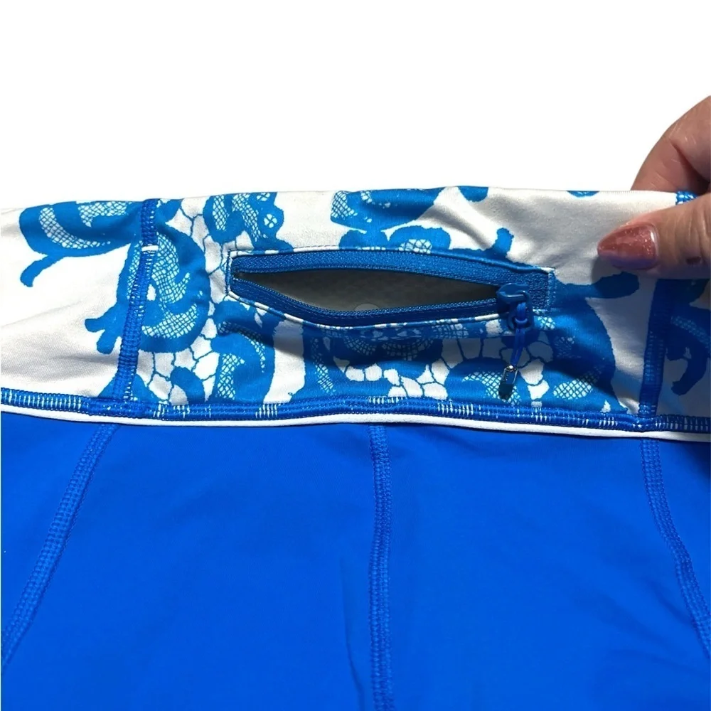 Lululemon Blue Floral Capri Leggings Sz/4